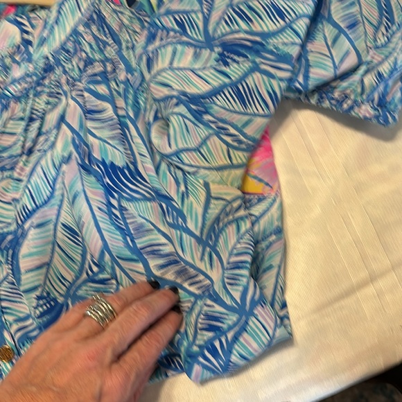 Lilly Pulitzer 100% Silk Elsa Top Let's Mango M GUC - Picture 9 of 9